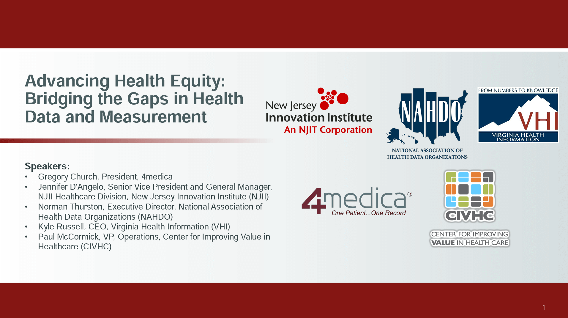 Advancing Health Equity Speakers