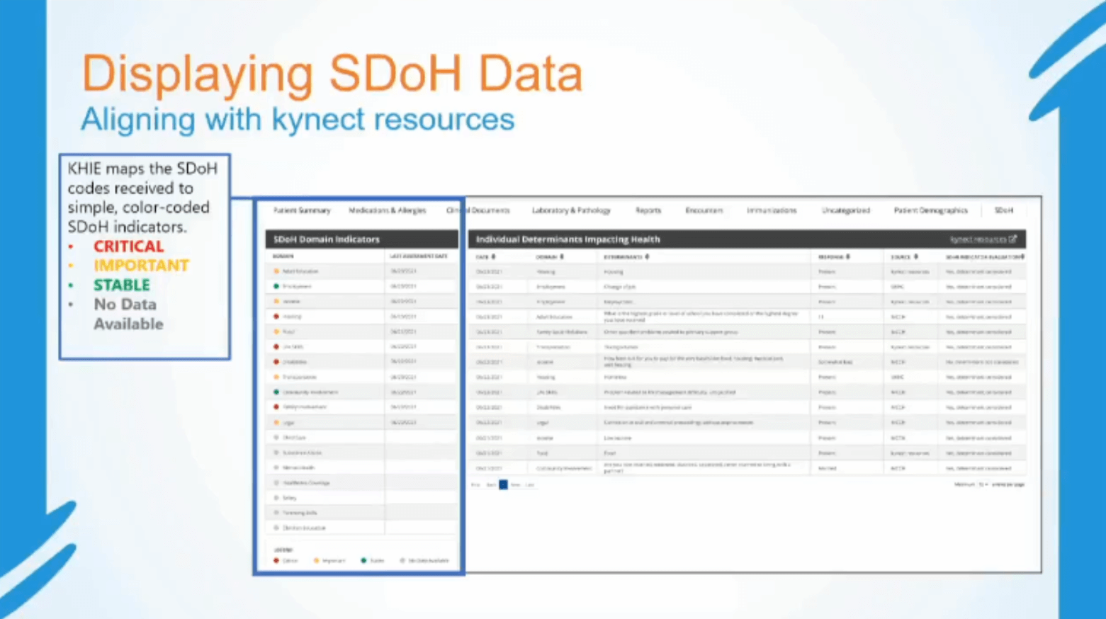 Displaying SDoH Data